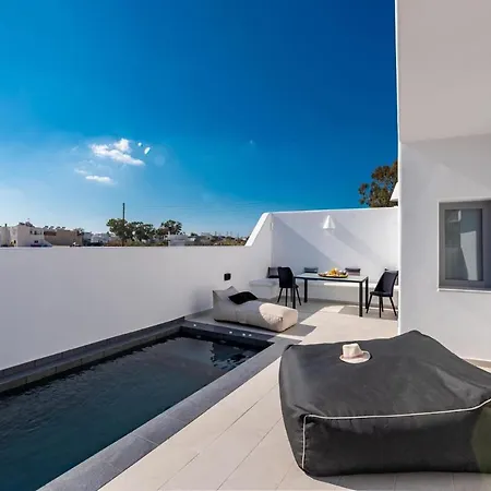 Charming Santorini 2 Bedrooms Premium Private Heated Pool Refined Interior Perissa (Santorini)